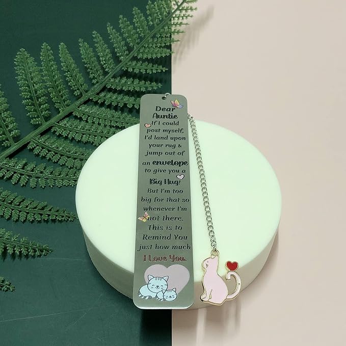 Aunt Bookmarks Christmas Gift Bookmark Aunty Birthday Present I Love You Happy Retirement Appreciate Love Quotes Engraved Thanksgiving Keepsakes Best Auntie Mothers Day Gifts Ideas from Niece Nephew