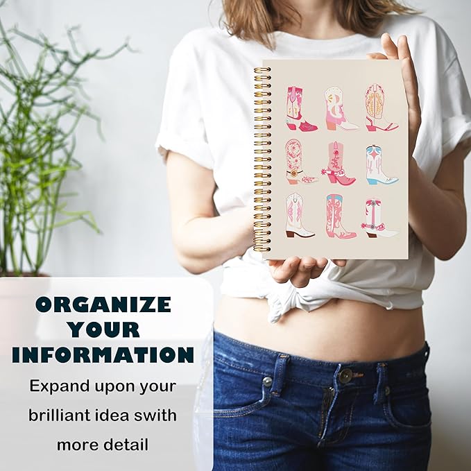 BearCake Cowgirl Notebook,Cowgirl Gifts,Western Office Supplies, Western Stuff for Women, Pink Cowgirl Notebook,Cowgirl Preppy Notebook,Cowgirl Stuff, Boho Western Notebook,Western Journals for Women 5.5x8.3