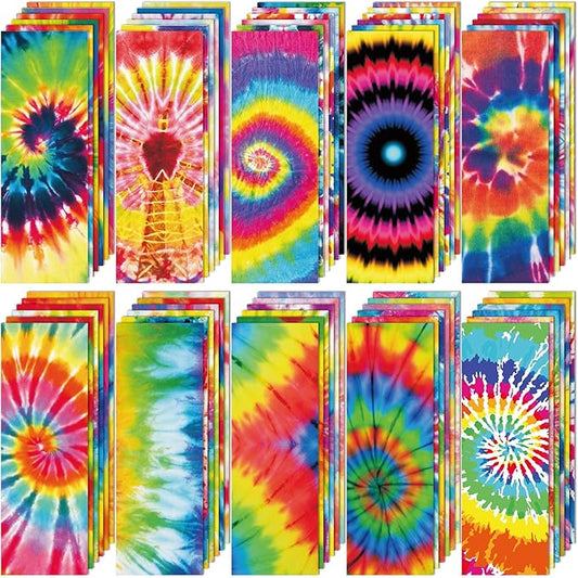 120 Pieces Bookmarks for Kids Set Book Marks Gifts for Kids Inspirational Motivational Paper Bookmark Pack for Book Lovers Adults Teacher Women Funny Reading Gift(Tie Dye)