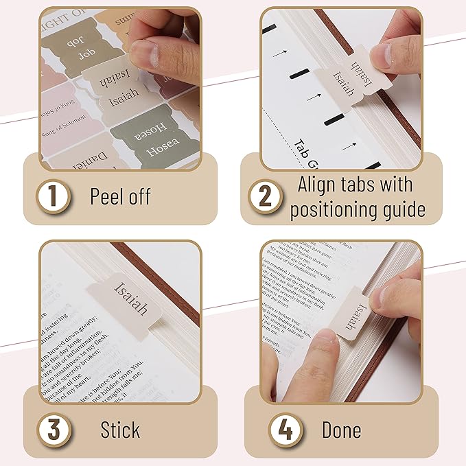 Mr. Pen- Bible Tabs, 75 Tabs, Boho Theme, Laminated Bible Tabs for Women and Men, Bible Tabs for Study Bible, Bible Index Tabs, Bible Book Tabs, Bible Labels Tabs, Mr Pen Bible Tabs
