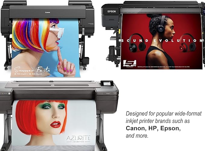 Premium Polyster Matte Canvas Roll, Quick Dry, Wide Format Inkjet Printer Compatible, Perfect for Fine Art, Photography, Giclée Printing, Archival Quality Prints. (44"x100' 290gsm Polyester 6Rolls)