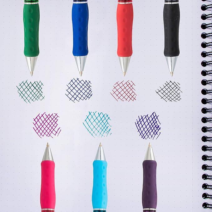 Pentel RSVP Super RT Ballpoint Pen, (0.7mm) Fine Line, Assorted Ink (ABCD), 4-pk - BX477BP4M