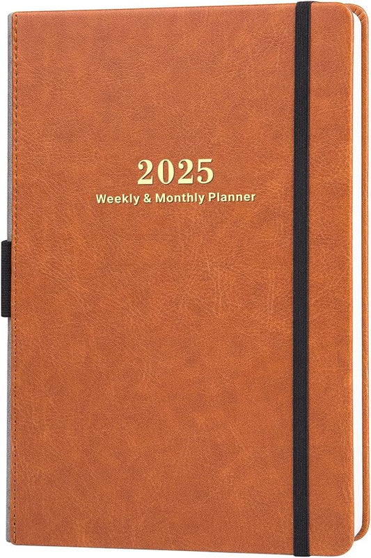 2025 Planner - Planner 2025 Weekly and Monthly with Stickers, JAN. 2025 - DEC. 2025, 5.75" X 8.25", 2025 Calendar Planner Premium Paper, Pen Holder, Inner Pocket and 44 Notes Pages