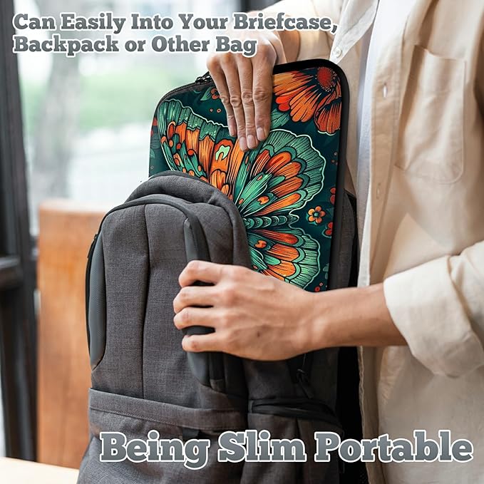 Laptop Sleeve Case Bag 15 inch, Art Moth Slim Carrying Case Durable Handbag Travel Laptop Bag for 15 inch MacBook Air M3/M2/15 Pro/Surface Laptop 7/6/5/4/3/ Dell XPS 15 Plus