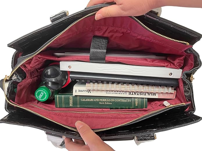 JKM and Company Alligator Compatible With Computer iPad, Laptop Tablet Rolling Tote Bag Briefcase Carryall Bag