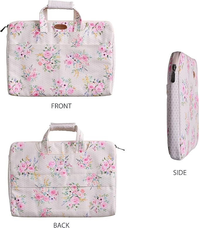 Maison d'Hermine Laptop Bag upto 13.5 inch Stain and water repellent Cotton canvas - Sweetrose Lavender