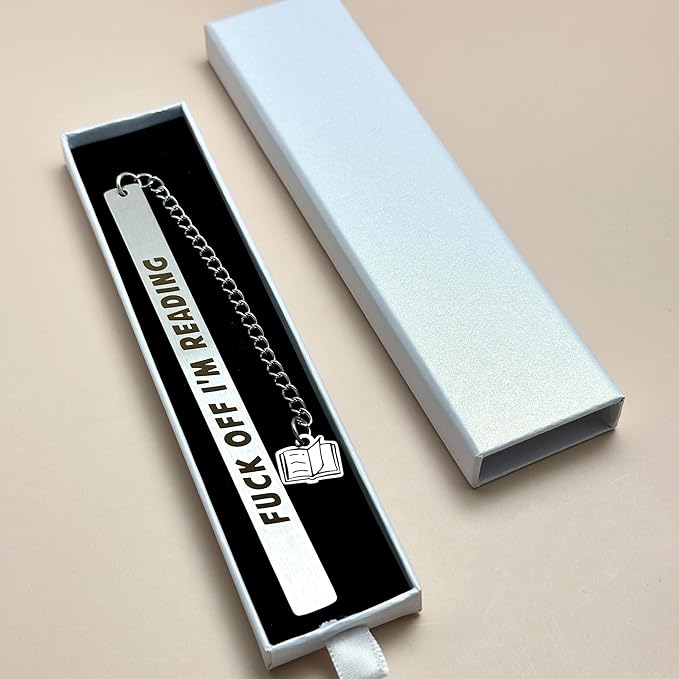 Funny Christmas Bookmarks for Women, FCK Off I'm Reading Book Gifts for Book Lovers Men Women Friends, Birthday Gift Book Mark for Reading Women Writers Teachers, Stocking Stuffers Present