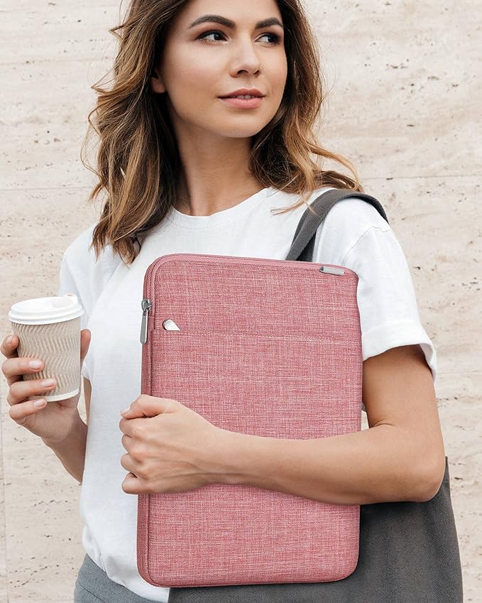 Inateck 360° Protection Laptop Bag with Accessory Bag, Compatible with 13-inch MacBook Air/Pro M3 M2 M1 2016-2024, Red