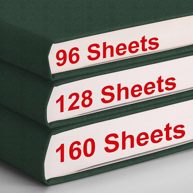 AHGXG Lined Journal Notebook - 320 Numbered Pages Thick Journal for Writing A5 College Ruled Notebook, 100gsm Lined Paper, Leather Hardcover, for Women Men Work Office School, 5.75'' X 8.38''-Green