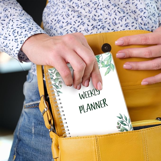 KMQOY Weekly Planner Undated 52 Weeks To Do List Notebook with Habit Tracker Spiral Weekly Planner Notebook for Teacher, Office, School,Family,5.8" x 8"