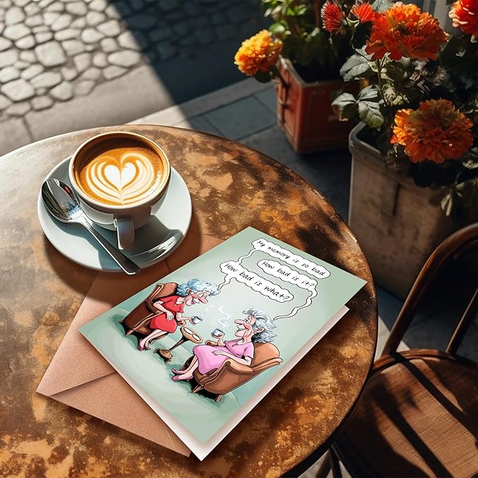 Funny Birthday Card For Women, Funny Wishes for 60th, 70th, 80th Birthday Card for Grandma, Sister, Aunt, Friend, Bad Memory, Suitable for Any Recipient, Unique Gift Creative with Envelope