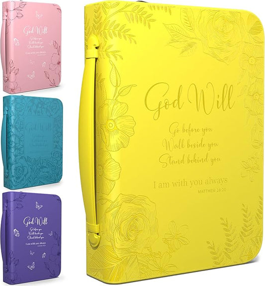 DEHITE Briefcase for Women – Leather Carrying Bag Large Size – | Fits Book 7 x 10.1 x 1.9 in | Pen Slots | Zippered Pocket | Premium Faux Leather | – Yellow Accessories Gifts