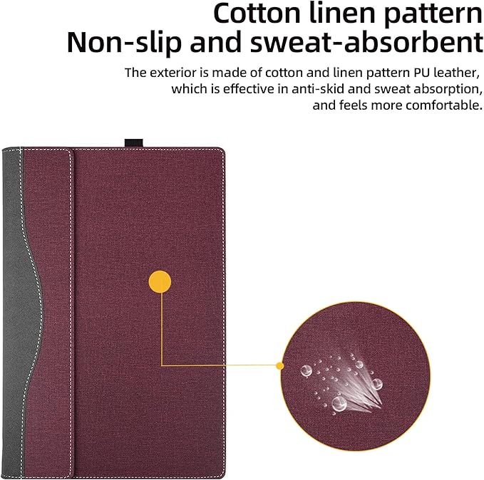 Laptop Cover for MSI Summit E13 Flip Evo Professional Laptop A11MT-022 /Summit E13 Flip Evo A12M / E13 FlipEvo A13MT 13" PU Leather Inside Pocket Cover (Wine red)