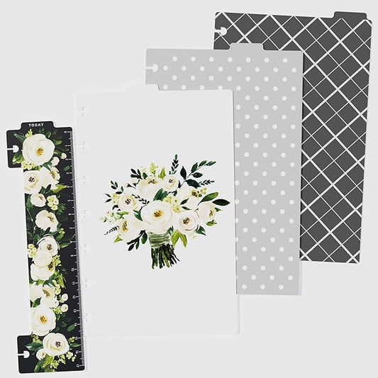 Discagenda Rosa Blanca Today Marker Ruler and Dividers Set for Planner Personal Organizer, Compatible with HP Mini