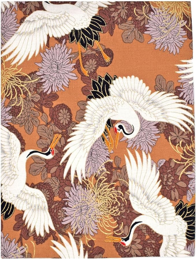 BLBMH Book Covers for Paperbacks Book Cover Fit for 5.5x8.2 inch Adjustable Book Sleeve Cover for A5 Books Softcover Protector for Notebook Planner -Crane