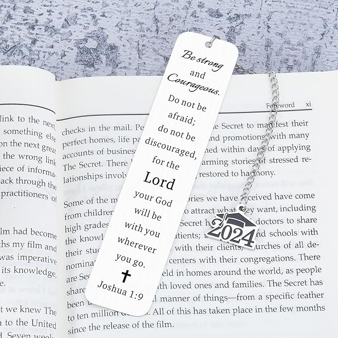 Christian Graduation Gifts for Him Her Baptism Bible Verse Bookmarks for Women Men Book Lovers Class of 2024 for Girls Boys High School Religious Gifts Bulk Graduating Inspirational Gifts