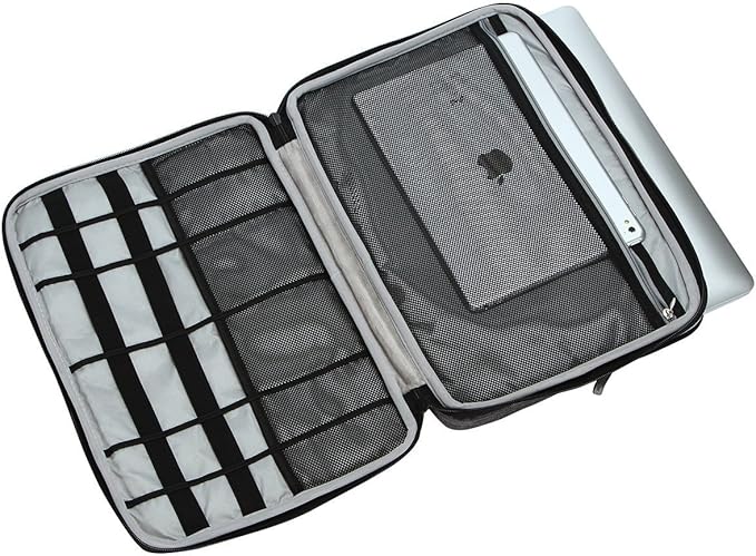 iCozzier 15-15.6 Inch Handle Electronic Accessories Strap Laptop Sleeve Case Bag Protective Bag for 15" MacBook Air/MacBook Pro/Pro Retina Sleeve – Grey