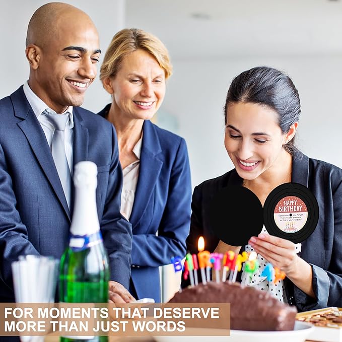 Birthday Card for Women Wife Girls, Inspirational Birthday Gifts for Her, Cute Happy Birthday Card with Fun Sweet for Teacher, Mom, Sister, Vinyl Record Design, Sticker and Envelope (Gold Foil)