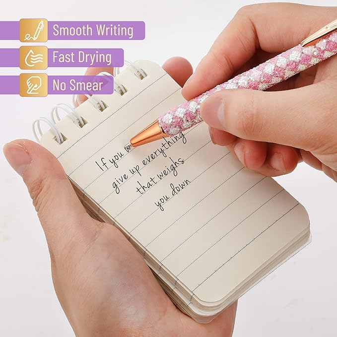 Mr. Pen- Fancy Pens for Women, Pink Paradise, 7 Black Ink Ballpoint Pens with 10 Refills, 1.0mm, Cute Pens for Journaling, Easter Gift