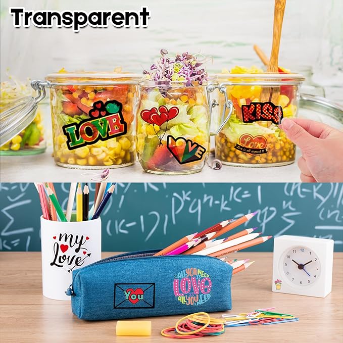 60 Sheets Premium Printable Clear Vinyl Sticker Paper for Inkjet Printer, 8.5x11" Transparently Vinyl Sticker Paper Waterproof, Dries Quickly, Vivid Colors, Tear Resistant, Great for Cutting Machines