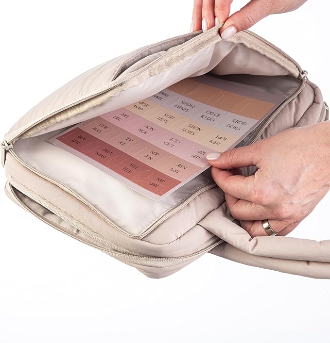 DiverseBee Large Bible Cover with Handles, Bible Carrying Case for Women, Bible Tote Bag, Book Cover, Bible Accessories Gift (Beige)