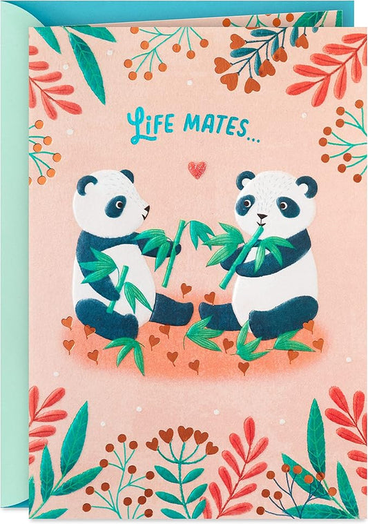 Hallmark Anniversary Card (Soul Mates, Pandas)