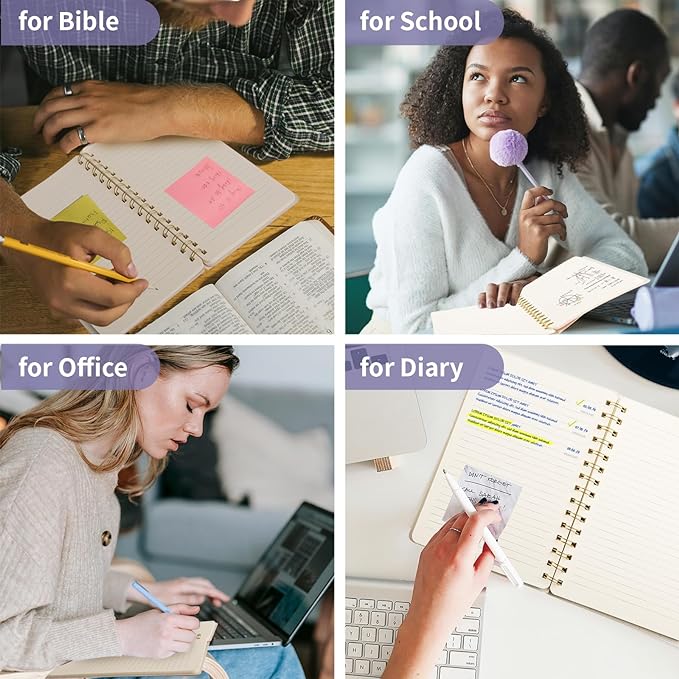 Lined Spiral Notebook College Ruled A5 Journal Book for Note Taking, 160 Pages Writing Journal for Office and Home School Supplies 5.75x8.125 inch (ArmyGreen/Violet/LightYellow)