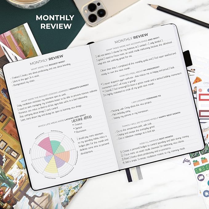 Clever Fox Dated Planner Premium Edition – 2025-2026 Weekly Planner for Planning, Goal Setting & Time Management – Planner Notebook with Habit Tracker & to-do List – A5 Size (Black)