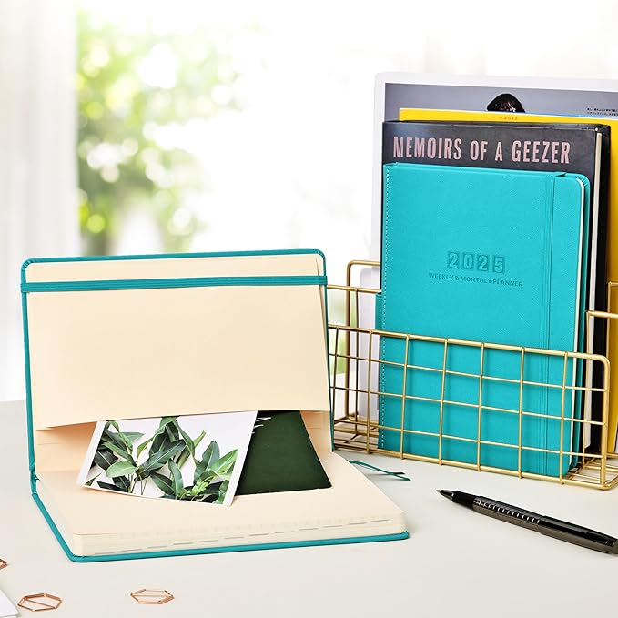 Artfan 2025 Planner - 2025 Planner Weekly and Monthly Planner, Jan. 2025 - Dec. 2025, Leather Planner 2025, 5.75" x 8.25" - Green