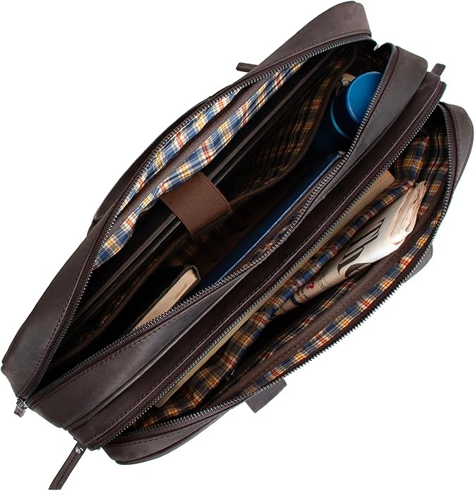 Marc Peter Laptop Bag Los Angeles I Leather Shoulder bag for 15.6 inch Laptop I Briefcase for men and women