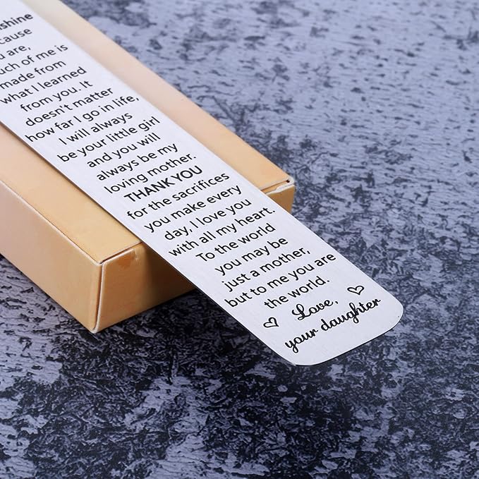 Bookmark Gifts for Mom Mother’s Day Gifts for Mom Mother Mommy from Daughter Christmas Stocking Stuffers Gift for Mom from Daughter Teens Girls Birthday Mom Gifts for Book Lover You are My Sunshine