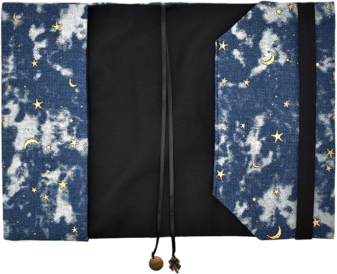 BLBMH A5 Book Covers for Paperbacks Adjustable Fabric Book Sleeve Cover Protector Fit for 5.5x8.5 inch Hardcover Softcover Book Novels Notebook Bible - BC57 Denim