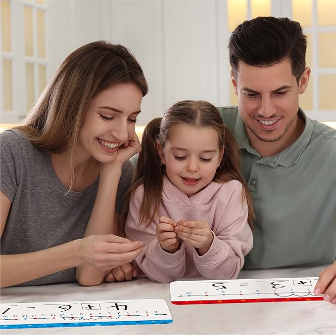 26 Packs Number Line Dry Erase Boards Cards, Double Sided Writable and Erasable Board-0-10 on One Side & 0-20 on Other Side Math White Board for Kids, Students, Classroom and Home (12” x 4”)