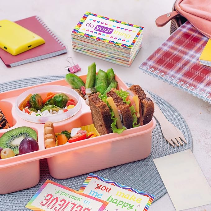 Jinei 300 Inspirational Affirmation Cards Positive Motivational Cards Small Mini Encouragement Quotes for Women Mother's Day Church(Rainbow Style)