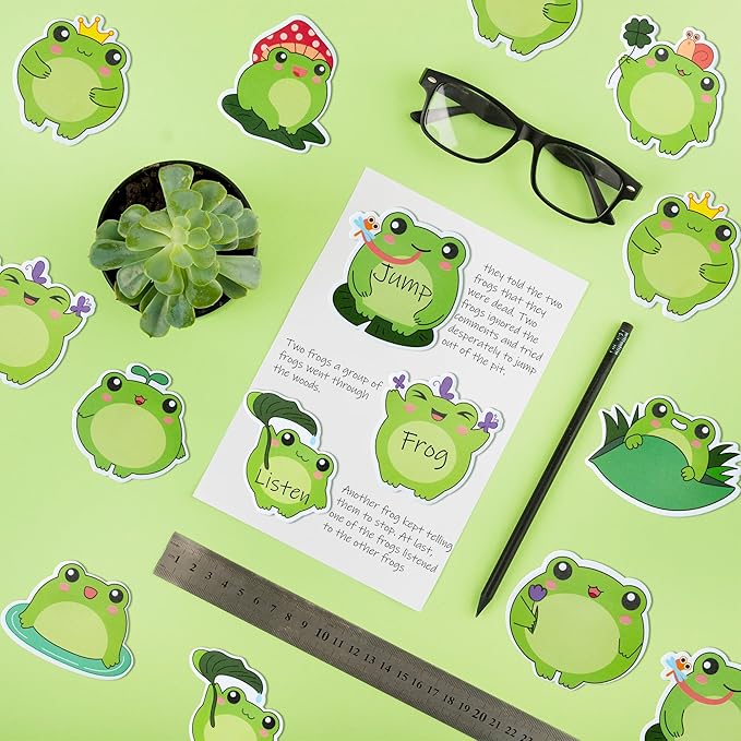 30 Pack Frog Sticky Notes, Total 600 Sheets, Cute Cartoon Frog Self Sticky Notepads Writing Memo Pads Animal Page Marker for Office School Student Birthday Party Favors Goodies Bag Fillers
