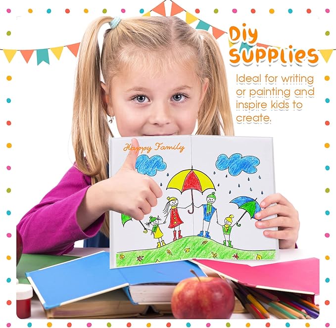 SATINIOR 20 Pcs Hardcover Blank Book for Kids to Write Stories 6 x 8 Inch Make Your Own Book Easter Craft Noteook Hardcover Sketchbooks Blank for Student Classroom Spring DIY Drawing and Writing