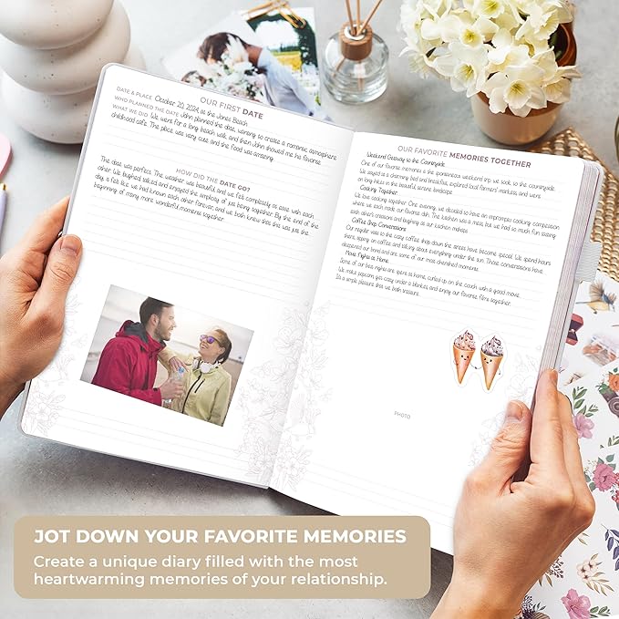 Clever Fox Anniversary Journal – Couple Memory Book & Photo Album with Writing Space – Wedding, Bridal Shower & Married Couple Gifts (White)