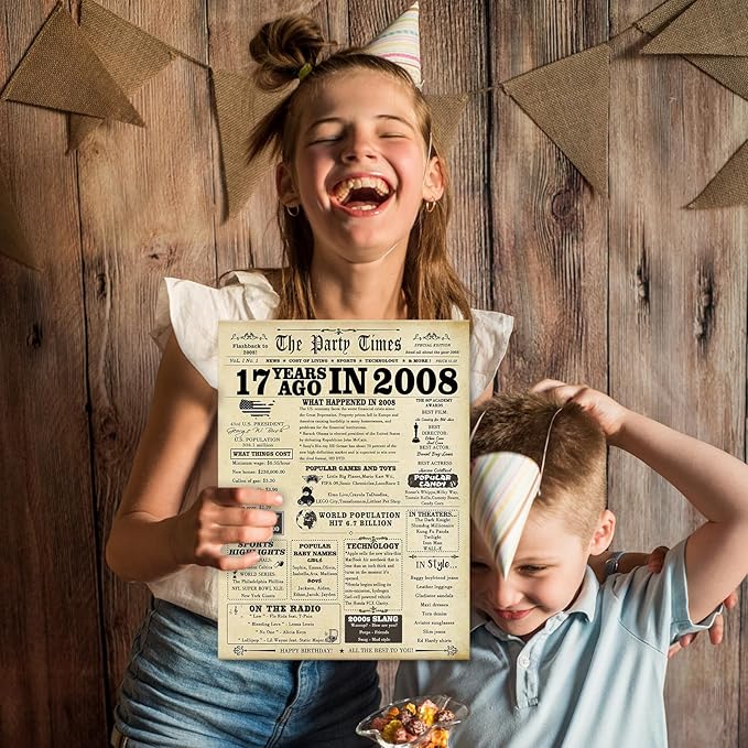 Happy 17th Birthday Gift for Girls Boys, Funny 17 Year Old Bday Greeting Card for Him Her, Unique 17th Birthday Decoration for Daughter Son