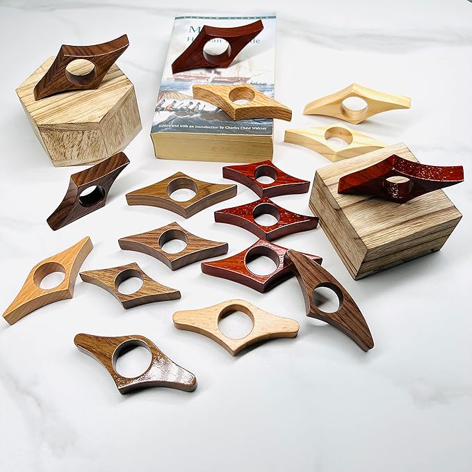 Handmade Walnut Wooden Book Page Holder - Novel Thumb Bookmark Gifts for Reading (Walnut, Mini)