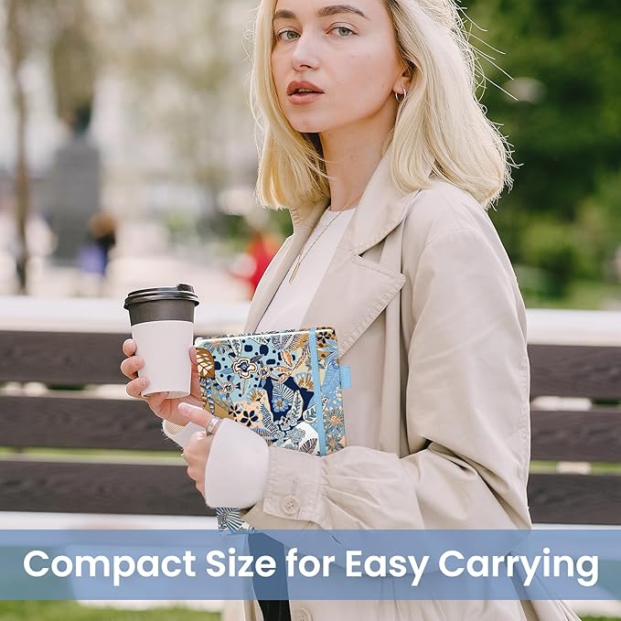 Lined Journal Notebook for Women & Men, Hardcover Leather Journal for writing, A5 College Ruled Notebook for Work & Note Taking, Perfect for Office School Home Supplies, 160 Pages, Lineage Floral