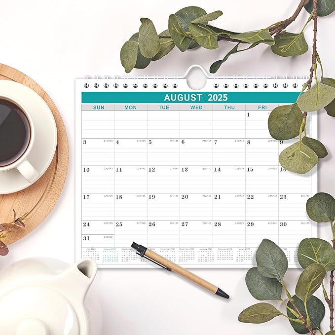 2025 Wall Calendar - Monthly Calendar 2025, 8.5" x 11", January 2025 to December 2025, Calendar with Twin-Wire Bound, Wall Calendar with Writing Blocks