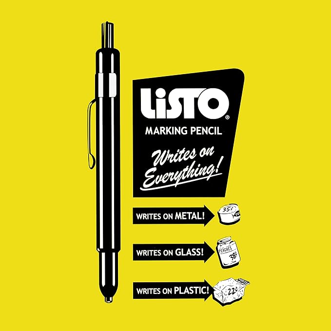 Listo 1620 - Box of 12 - ASSORTED COLORS - China Markers/Grease Pencils/China Marking/Pencils/Wax Pencils