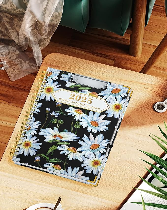 Ymumuda 2025 Planner with Clipboard, 2025 Weekly Monthly Planner from JAN. 2025 TO DEC. 2025, 8.5" x 11", Large Planners with Ample Writing Space, Inner Pocket & Coated Tabs, Excellent for School & Office Schedule