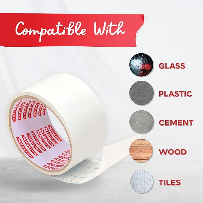 XFasten Dry Erase Tape White 2-Inch x 30-Feet (3-Pack 90 Feet Total) Zero Smudging Ghosting-Free Whiteboard Tape, Reusable Dry Erase Labels for Storage Bins, Sentence Strips for Teachers