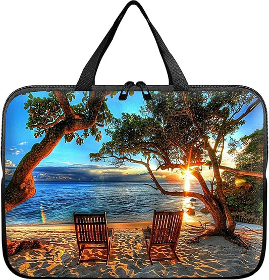 Laptop Sleeve Case Bag 13 inch, Sunset Tree Slim Carrying Case Durable Handbag Travel Laptop Bag for 13 inch MacBook Air M3/M2/Pro M2/ 13" iPad Pro/Air M4/M2 2024