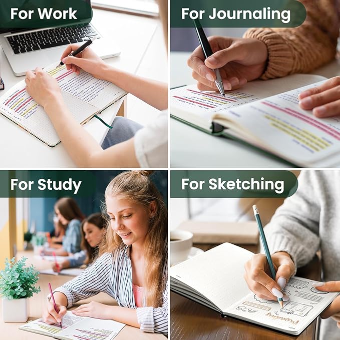 Bullet Dotted Journal Notebook for Women & Men, Hardcover Leather Journal for Writing, A5 Bullet Journaling Notebook for Work & Sketching, Perfect for Office School Home Supplies, 160 Pages, Butterfly