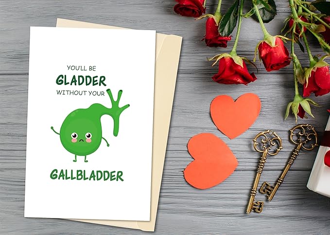 Gallbladder Removal Get Well Soon Card, Funny Sympathy Gift for Gallstones Patient, Unique Empathy Card for Him Friend Husband