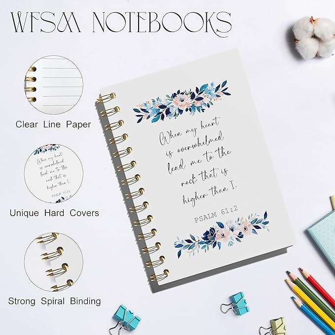 Christian Floral Notebook - Prayer Journal, Christian Gifts Journal, Bible Verse Notebook, Daily Prayer Journal, Bible Notebooks for Note Taking, Christian Gifts, 5.5x8.3 Inches