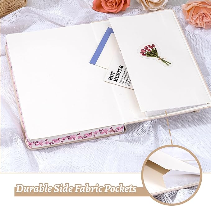 Lined Journal Notebook for Women 320 Pages Thick Floral Diary A5 Aesthetic Hardcover Journaling Notebooks for Writing with Gift Box, 5.7 x 8.3 In, Yellow