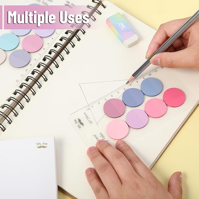 Mr. Pen- Transparent Sticky Note Set, 560Sheets, Colorful, Round Transparent Sticky Notes Set, Bible Sticky Notes Clear Sticky Notes Transparent, Bible Notes, Transparent Sticky Notes for Bible Study